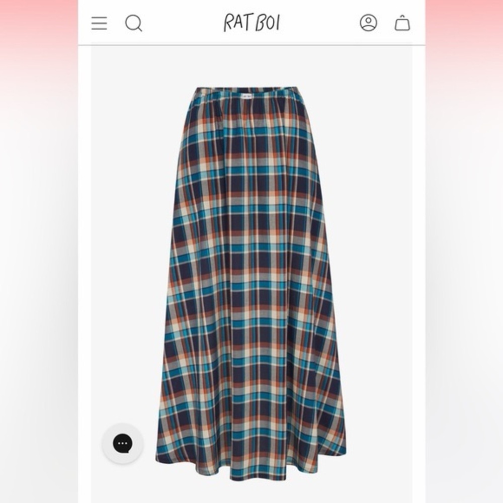 Rat Boi DREAM SKIRT IN TURQUOISE TARTAN in XS